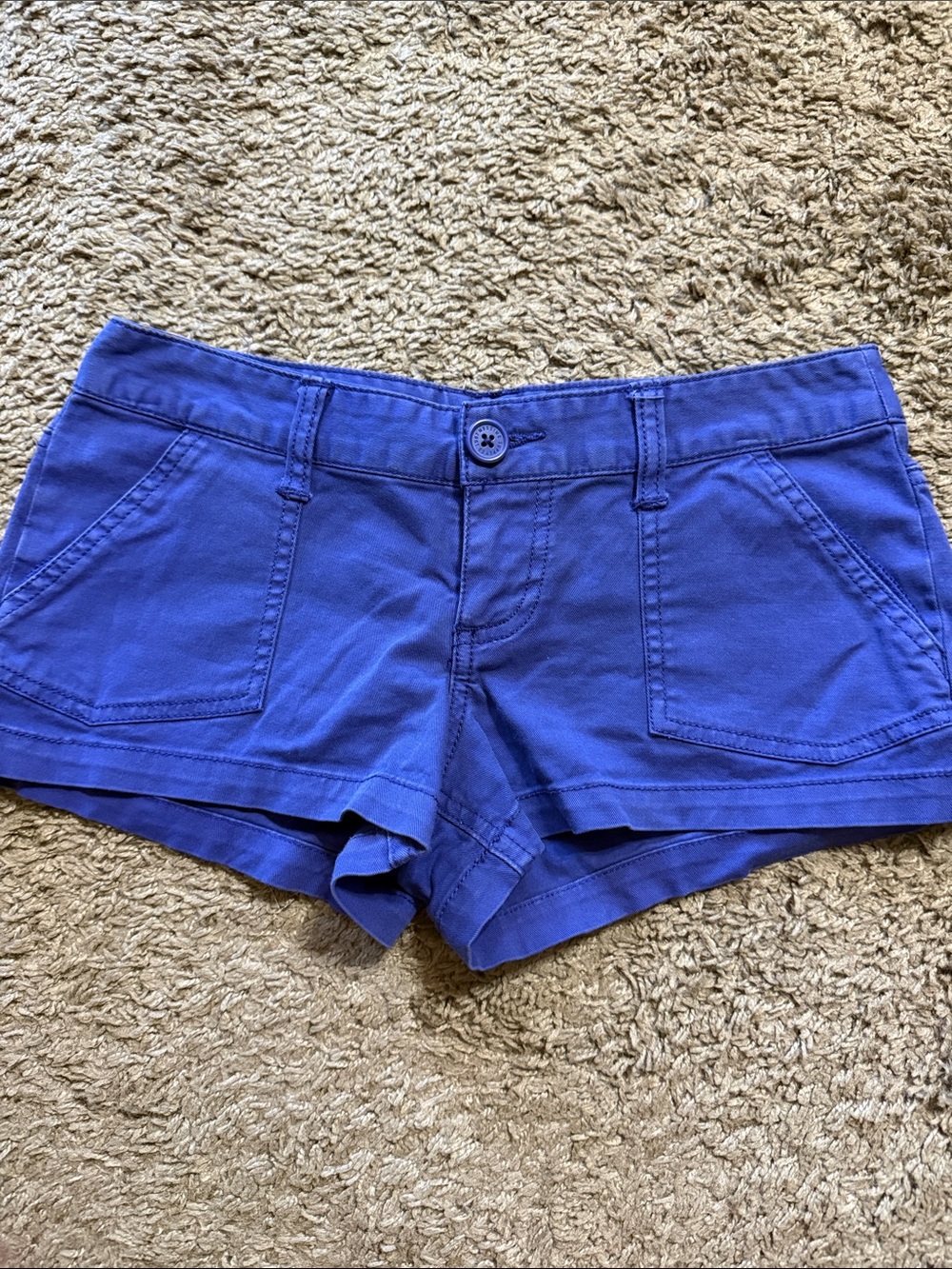 Mossimo Size 1 Supply Co. Super Short Shotts Blue Indigo Cotton Blend Jeans